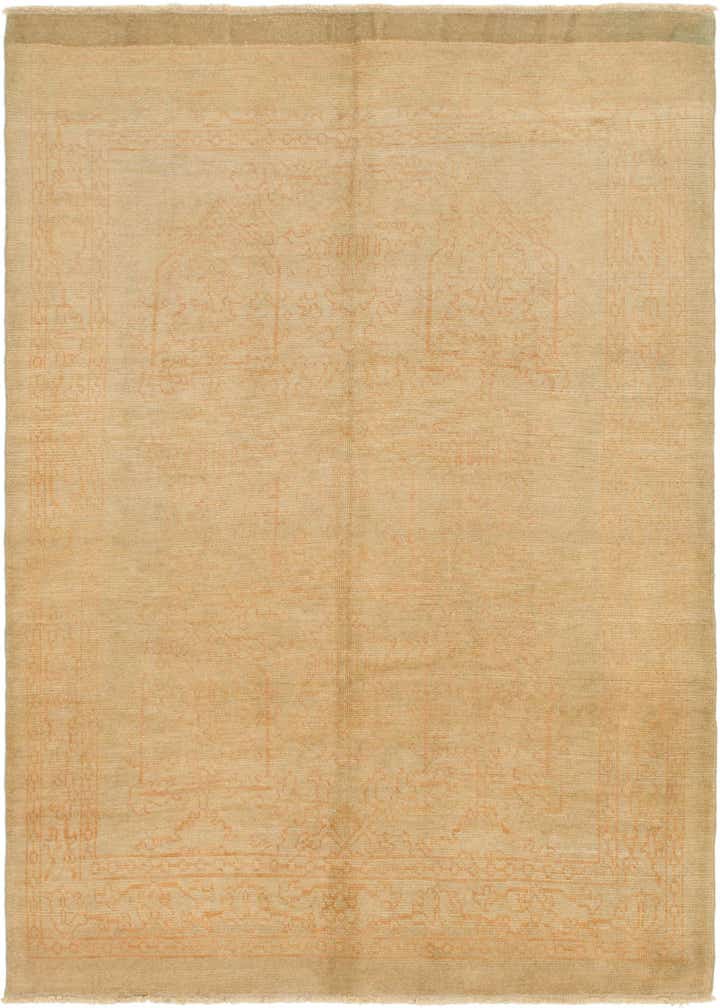 6' 7 x 9' 8 Hand Knotted Oushak Wool Rug