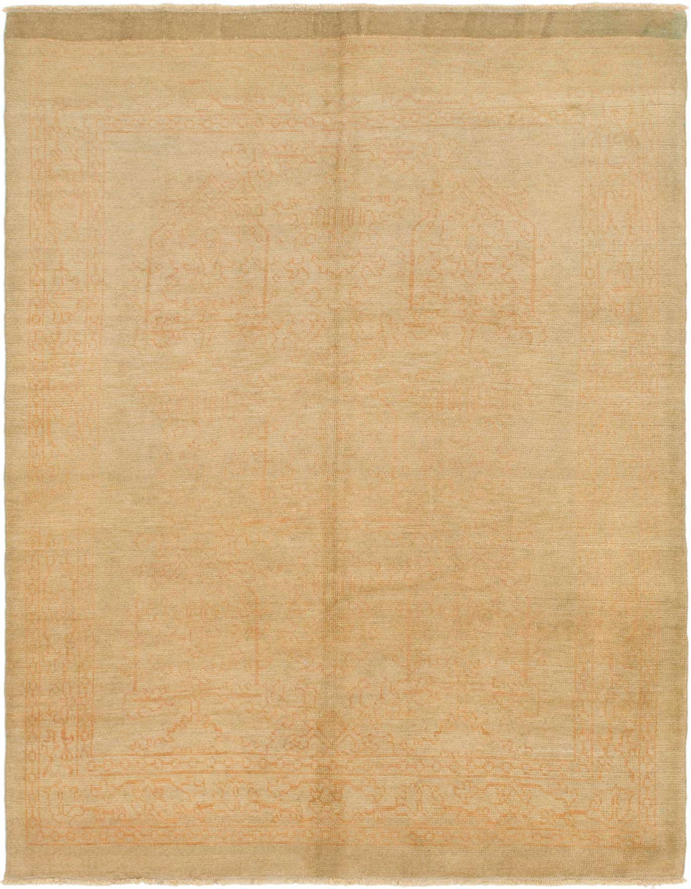 6' 7 x 9' 8 Hand Knotted Oushak Wool Rug