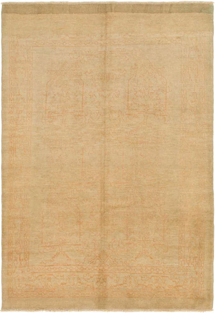 6' 7 x 9' 8 Hand Knotted Oushak Wool Rug