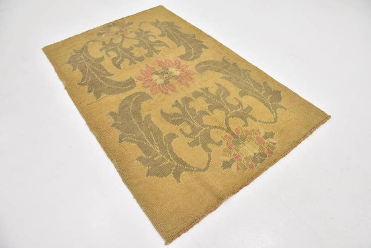 Detail image of 4' 3 x 6' 8 Hand Knotted Oushak Wool Rug