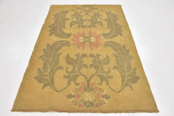Detail image of 4' 3 x 6' 8 Hand Knotted Oushak Wool Rug