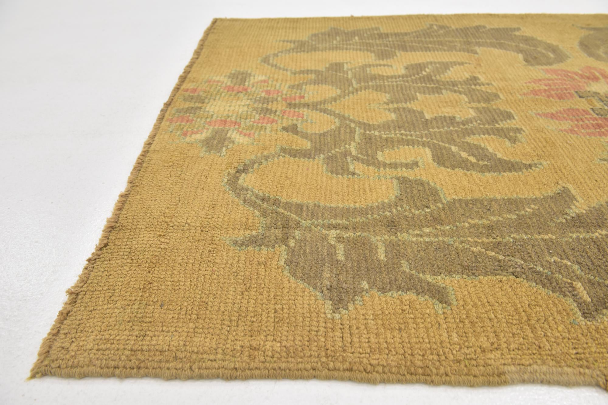 4' 3 x 6' 8 Hand Knotted Oushak Wool Rug