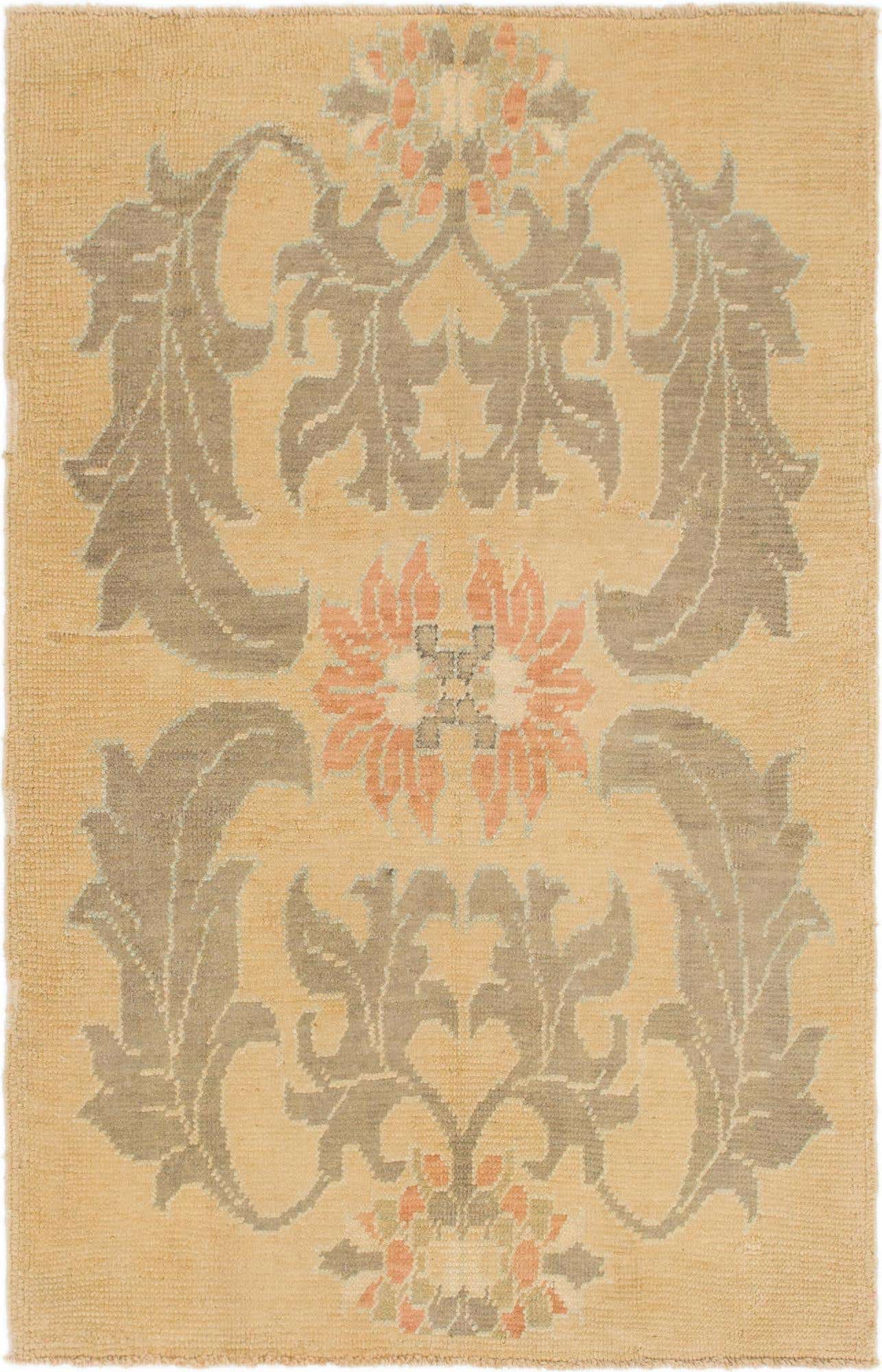 4' 3 x 6' 8 Hand Knotted Oushak Wool Rug