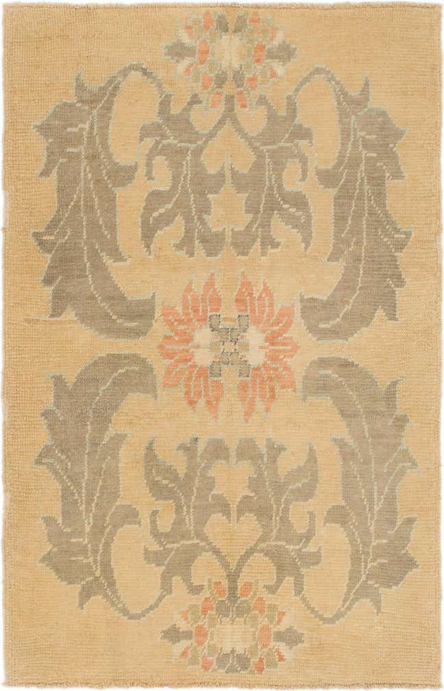 4' 3 x 6' 8 Hand Knotted Oushak Wool Rug