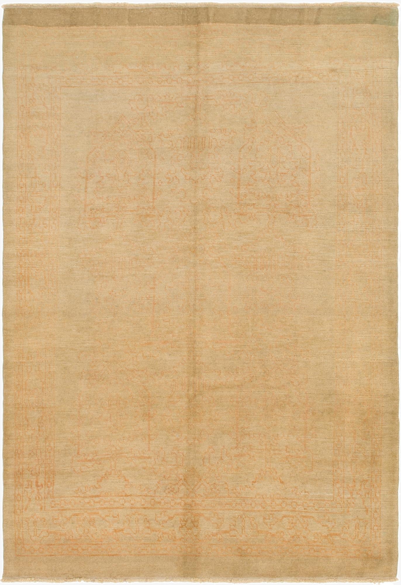 6' 7 x 9' 8  Hand Knotted Oushak Wool Rug