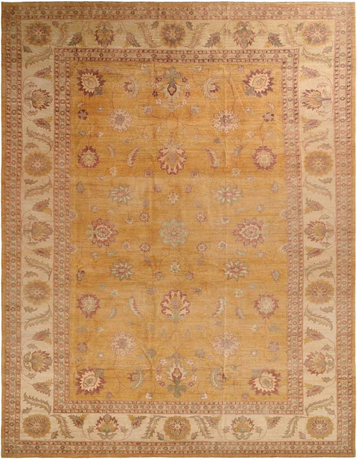 Detail image of 11' 9 x 17' 7 Hand Knotted Peshawar Ziegler Rug