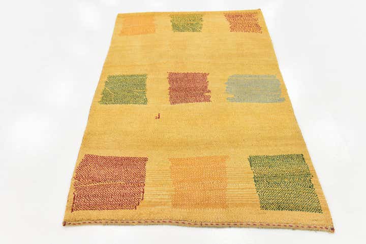 4' x 6' 3 Hand Knotted Shiraz-Gabbeh Persian Wool Rug