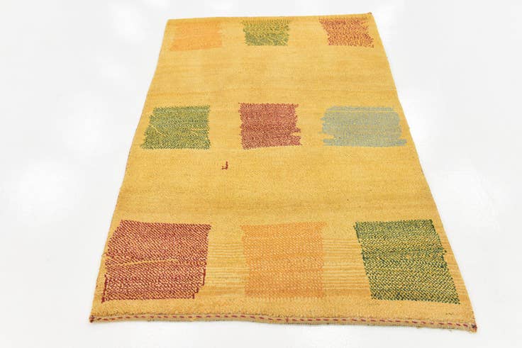 Detail image of 4' x 6' 3 Hand Knotted Shiraz-Gabbeh Persian Wool Rug