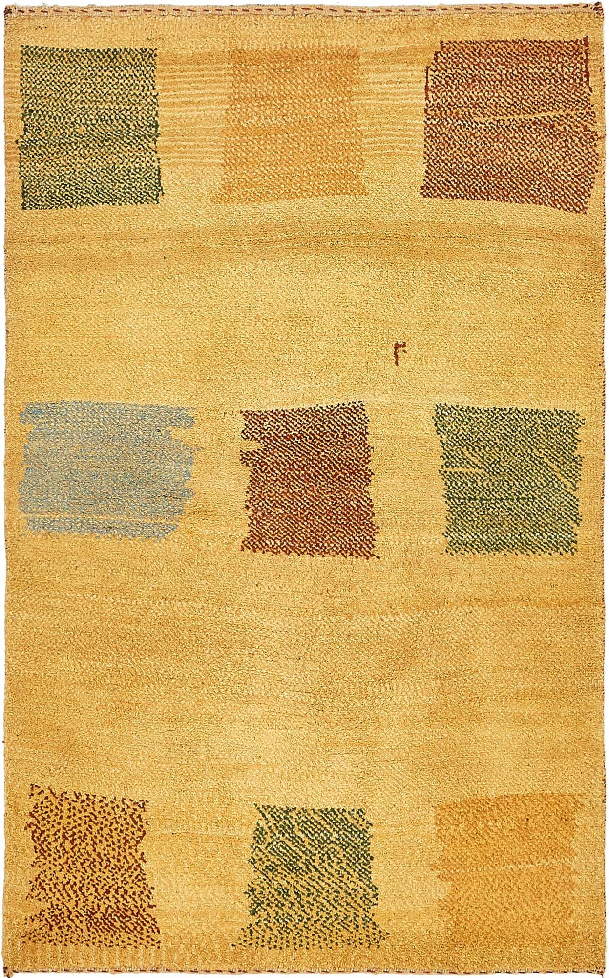 4' x 6' 3 Hand Knotted Shiraz-Gabbeh Persian Wool Rug