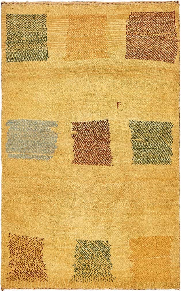 4' x 6' 3 Hand Knotted Shiraz-Gabbeh Persian Wool Rug