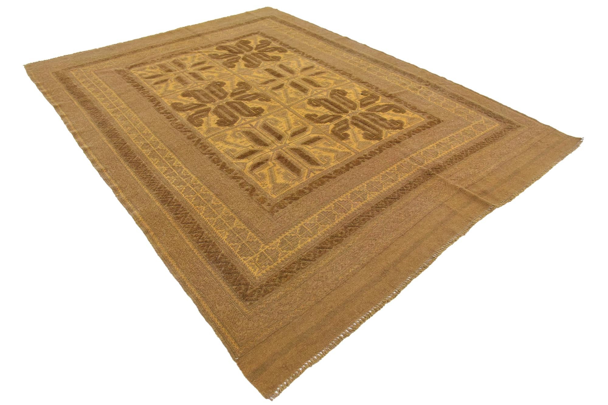 6' 4 x 8' 3 Hand Woven Sumak Wool Rug