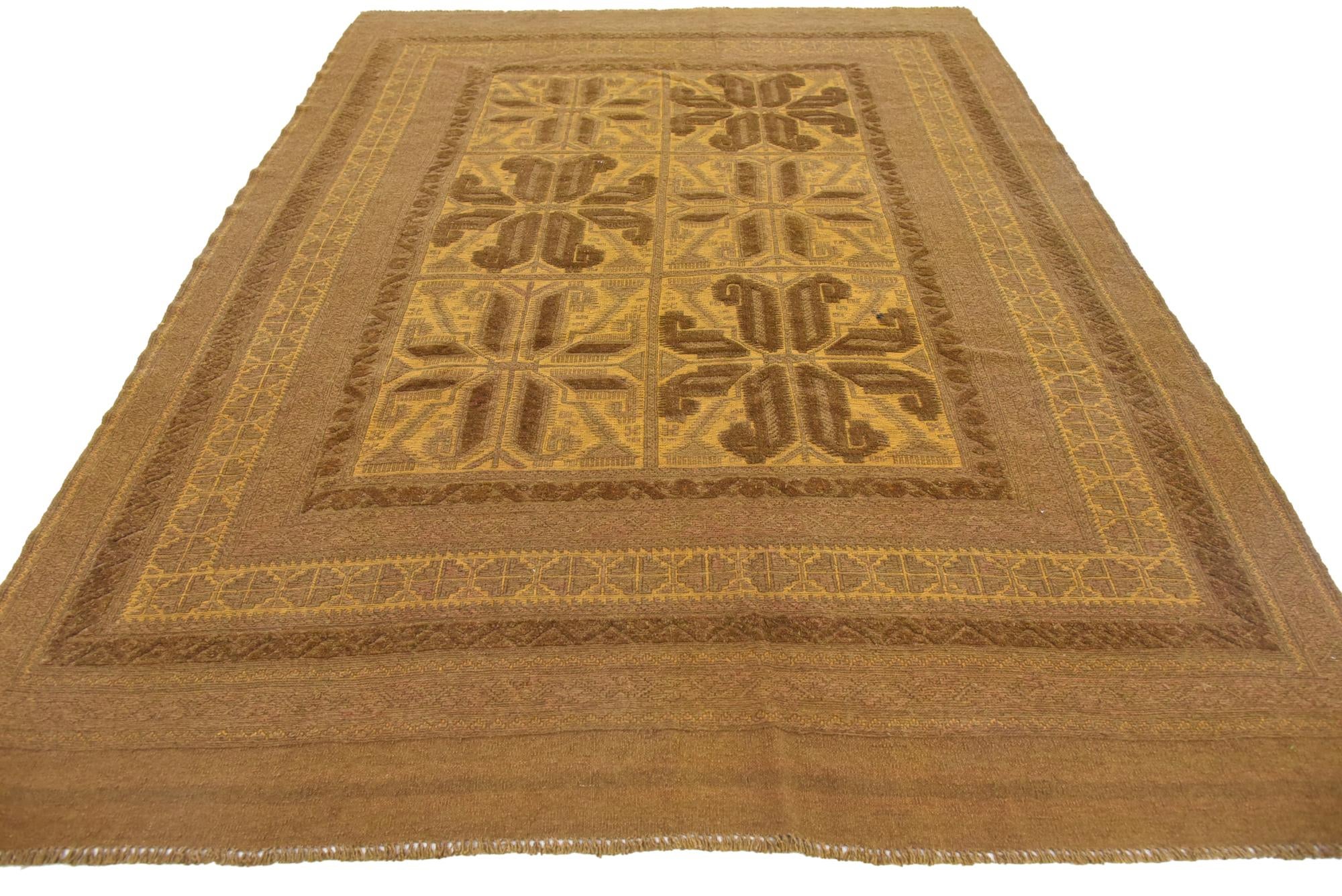 6' 4 x 8' 3 Hand Woven Sumak Wool Rug