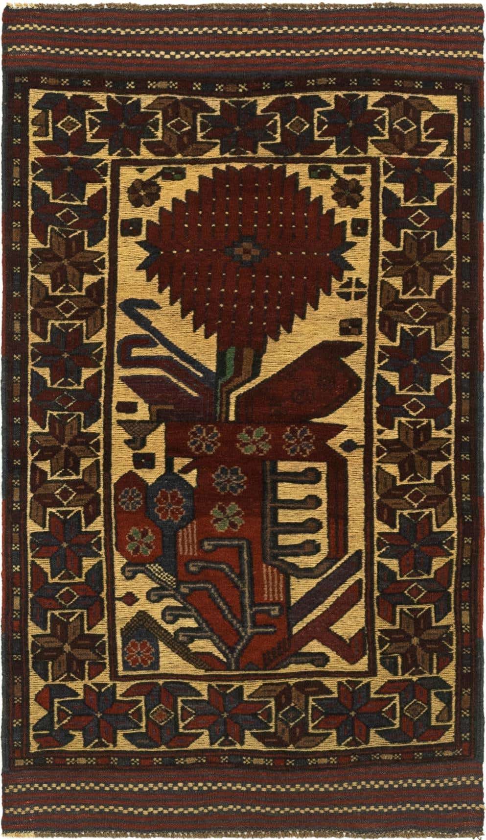 2' 9 x 4' 11 Hand Knotted Sumak Wool Rug