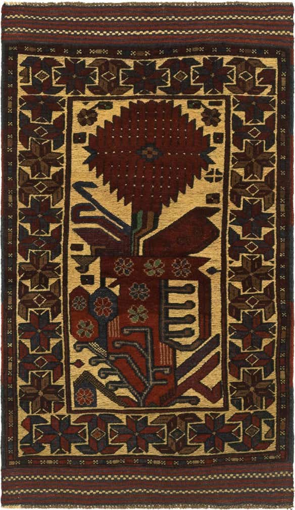 2' 9 x 4' 11 Hand Knotted Sumak Wool Rug