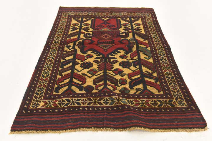 3' x 4' 4 Hand Knotted Sumak Wool Rug