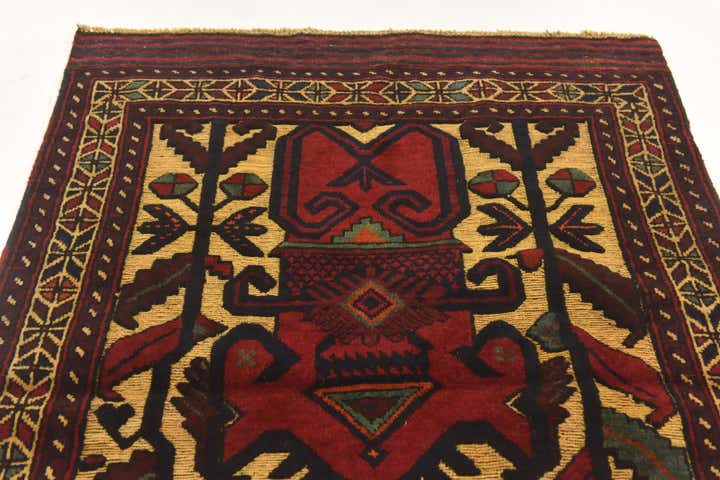 3' x 4' 4 Hand Knotted Sumak Wool Rug
