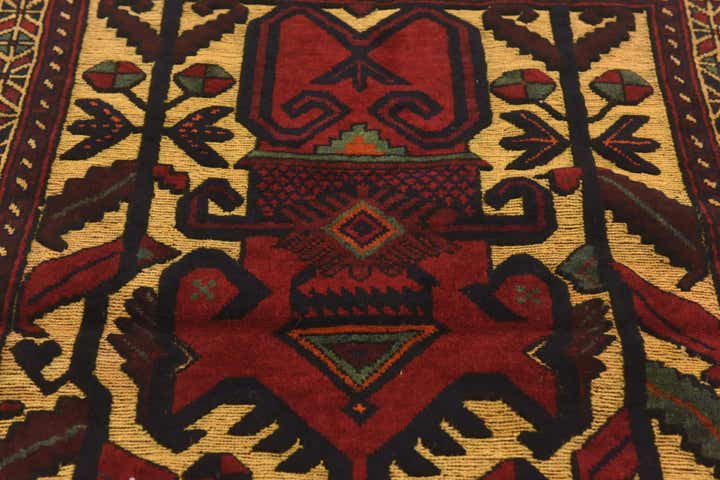 3' x 4' 4 Hand Knotted Sumak Wool Rug