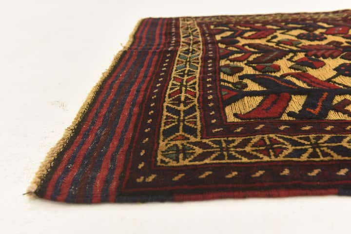 3' x 4' 4 Hand Knotted Sumak Wool Rug