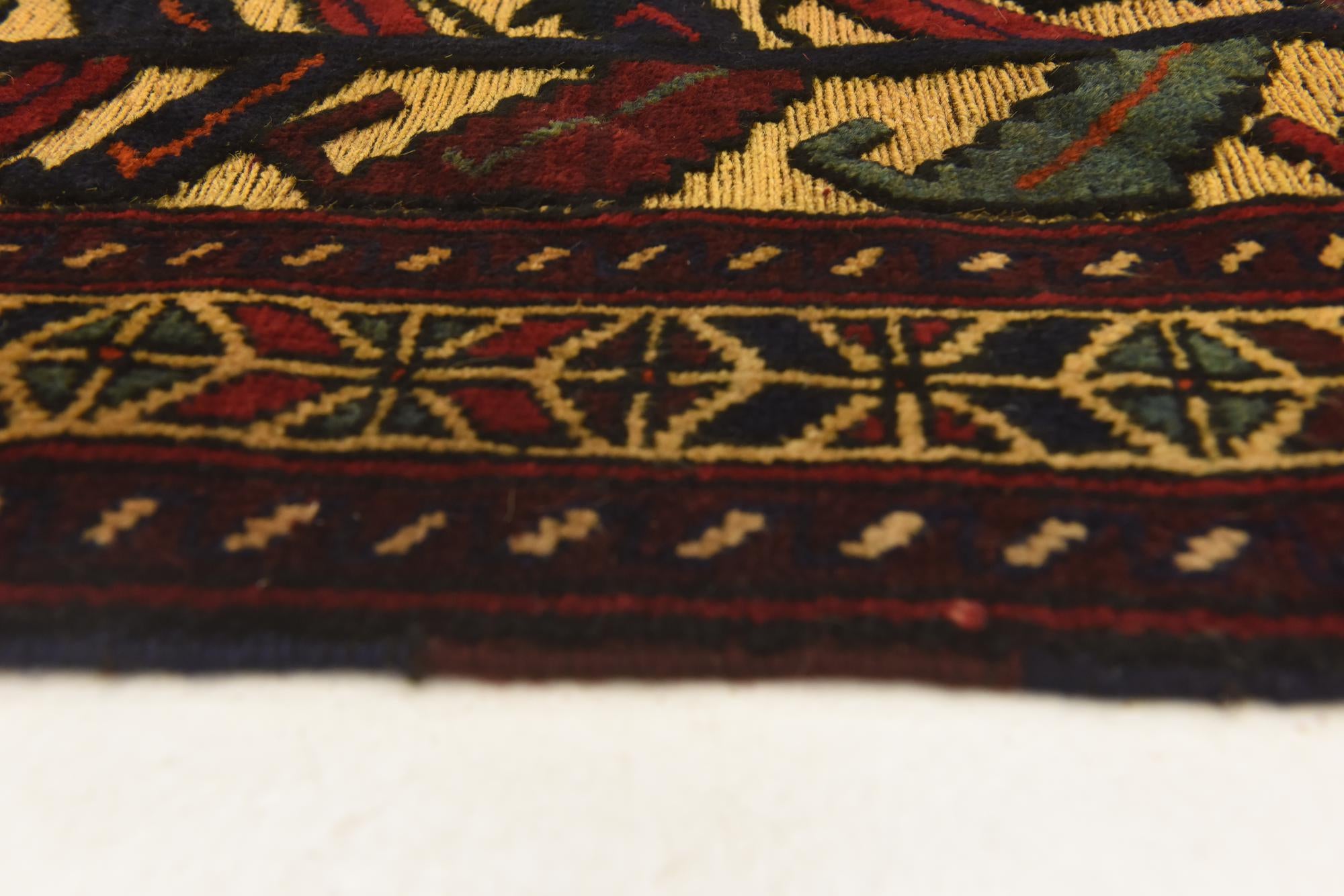 3' x 4' 4 Hand Knotted Sumak Wool Rug
