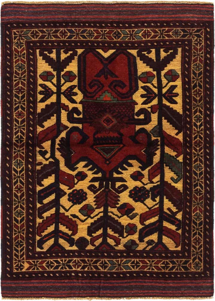 3' x 4' 4 Hand Knotted Sumak Wool Rug