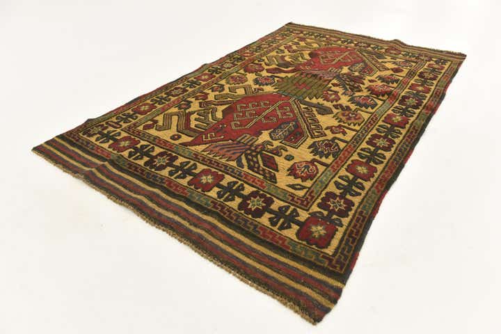 3' 3 x 5' 3 Hand Knotted Sumak Wool Rug