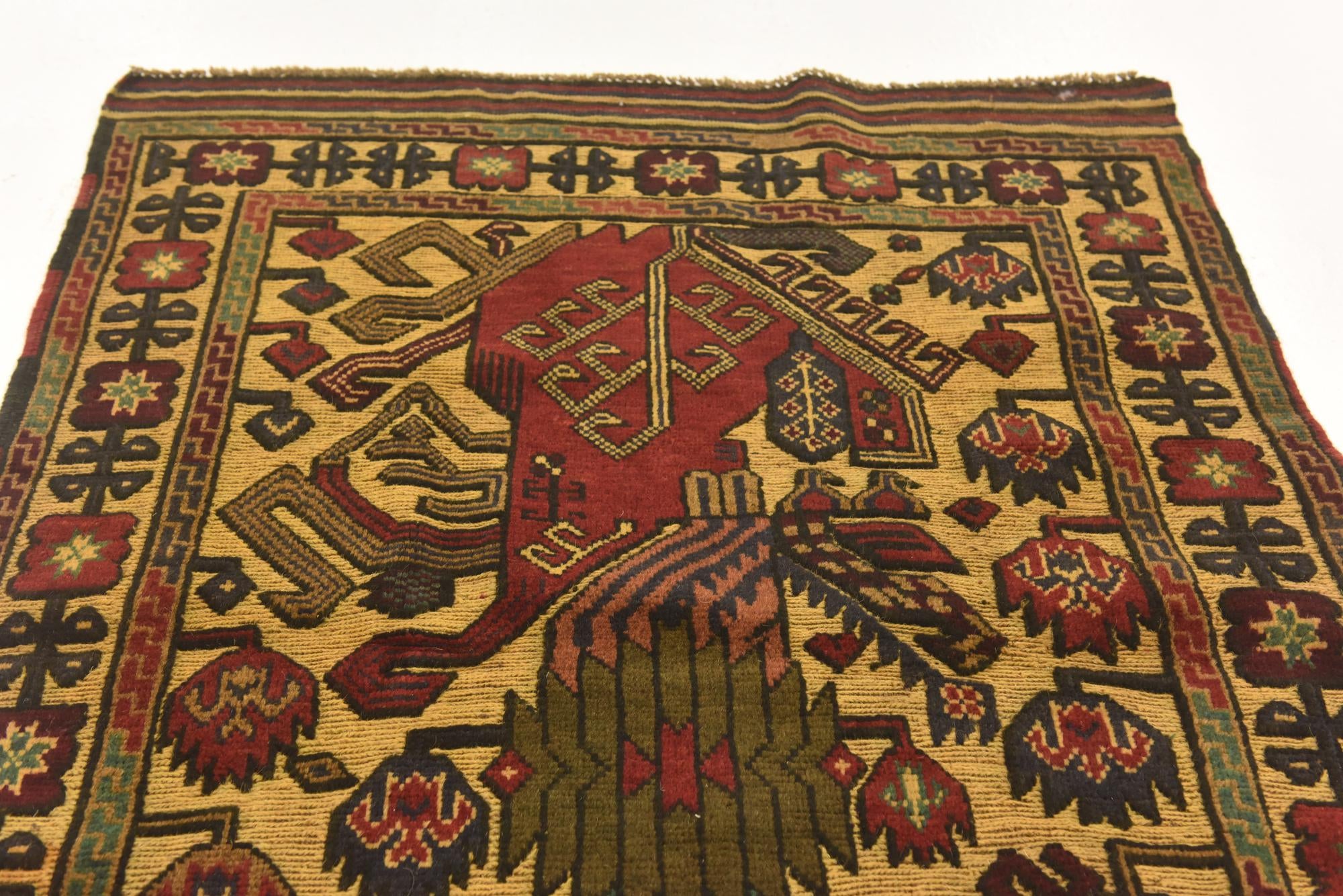 3' 3 x 5' 3 Hand Knotted Sumak Wool Rug