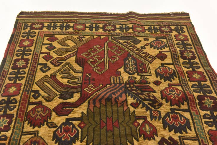 Detail image of 3' 3 x 5' 3 Hand Knotted Sumak Wool Rug