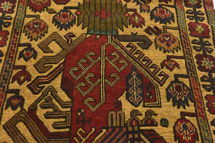 3' 3 x 5' 3 Hand Knotted Sumak Wool Rug