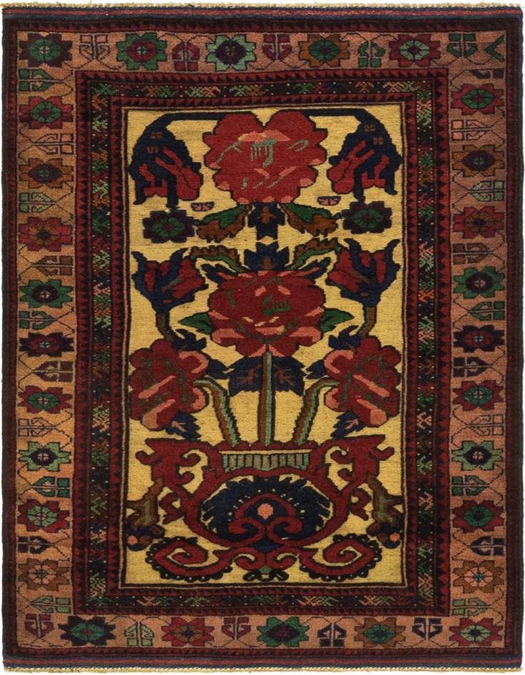 Detail image of 2' 9 x 4' 4 Hand Knotted Sumak Wool Rug