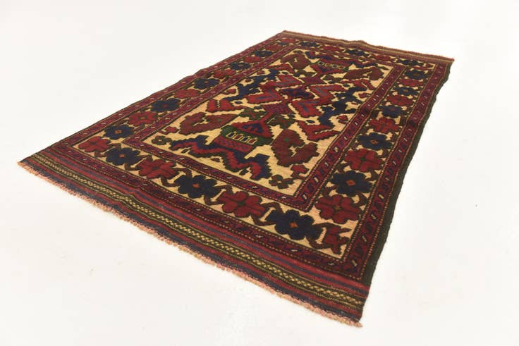 Detail image of 90cm x 145cm Hand Knotted Sumak Wool Rug