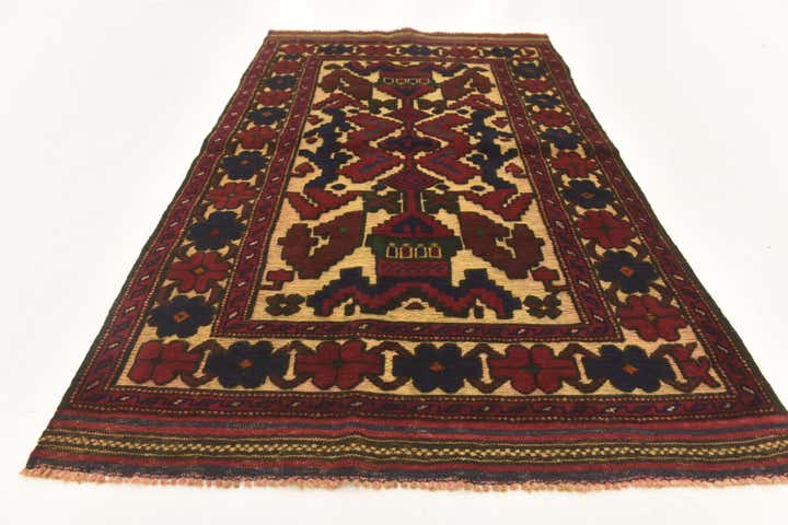 2' 11 x 4' 9 Hand Knotted Sumak Wool Rug