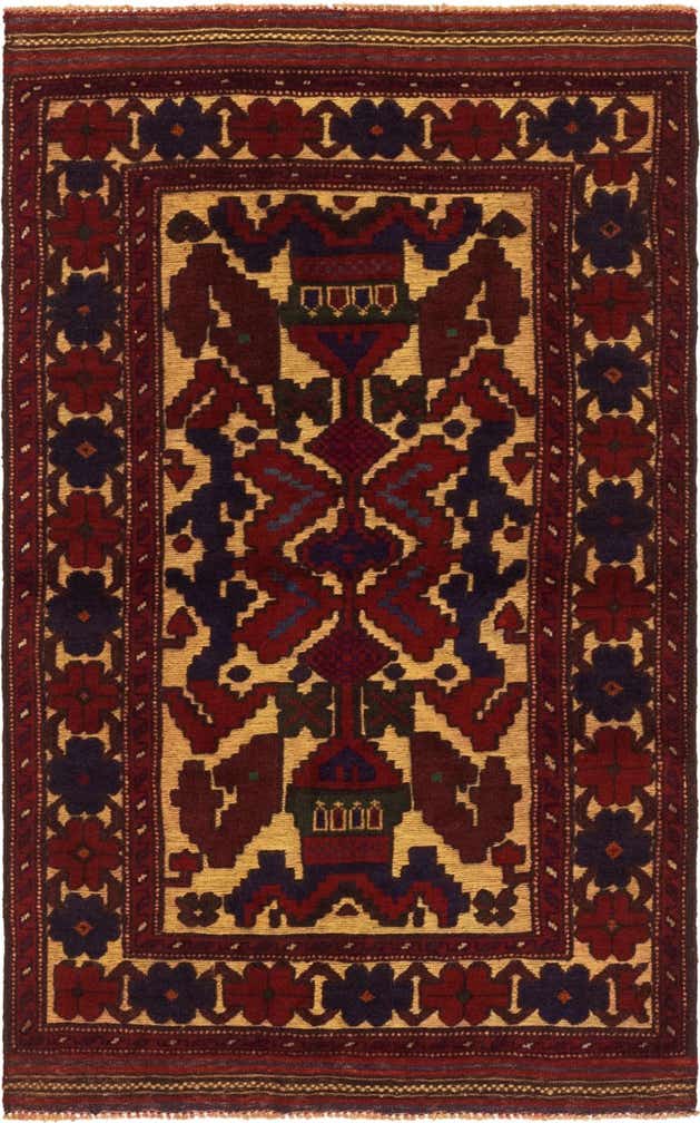 2' 11 x 4' 9 Hand Knotted Sumak Wool Rug