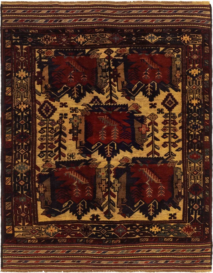 Detail image of 4' x 6' 6 Hand Knotted Sumak Wool Rug