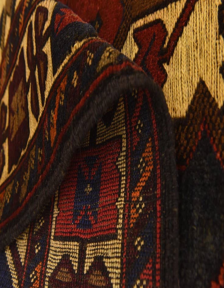 Detail image of 4' 6 x 5' 9  Hand Knotted Sumak Wool Rug