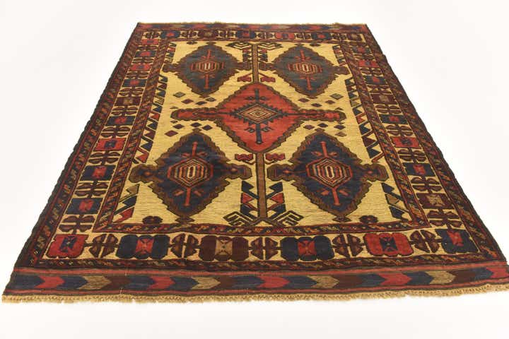 4' 6 x 5' 9 Hand Knotted Sumak Wool Rug