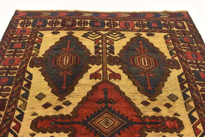 4' 6 x 5' 9 Hand Knotted Sumak Wool Rug