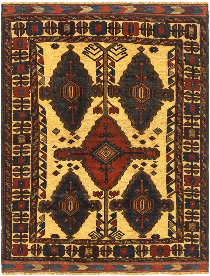 Detail image of 4' 6 x 5' 9 Hand Knotted Sumak Wool Rug