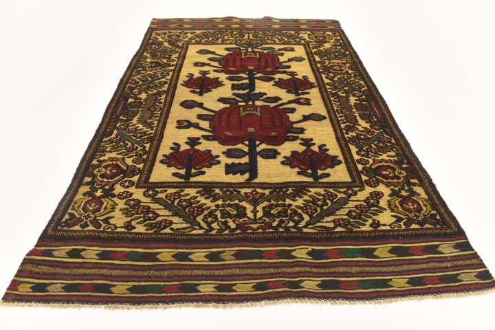 4' 2 x 6' 8 Hand Knotted Sumak Wool Rug