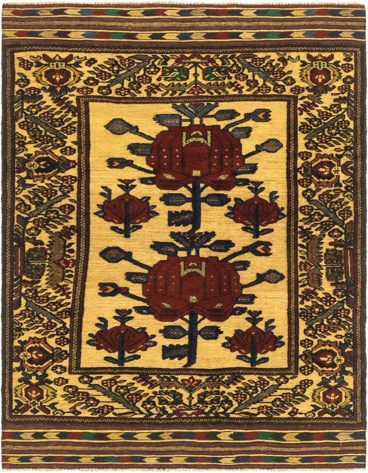 Detail image of 4' 2 x 6' 8 Hand Knotted Sumak Wool Rug