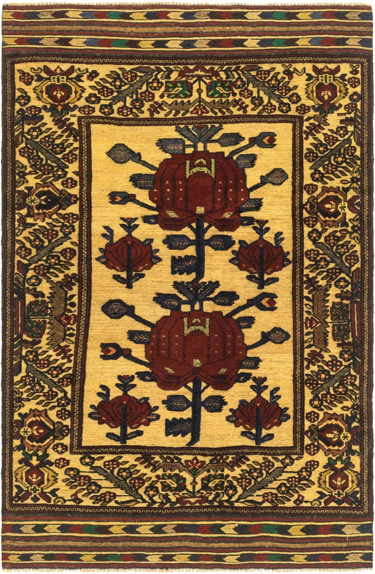 4' 2 x 6' 8 Hand Knotted Sumak Wool Rug