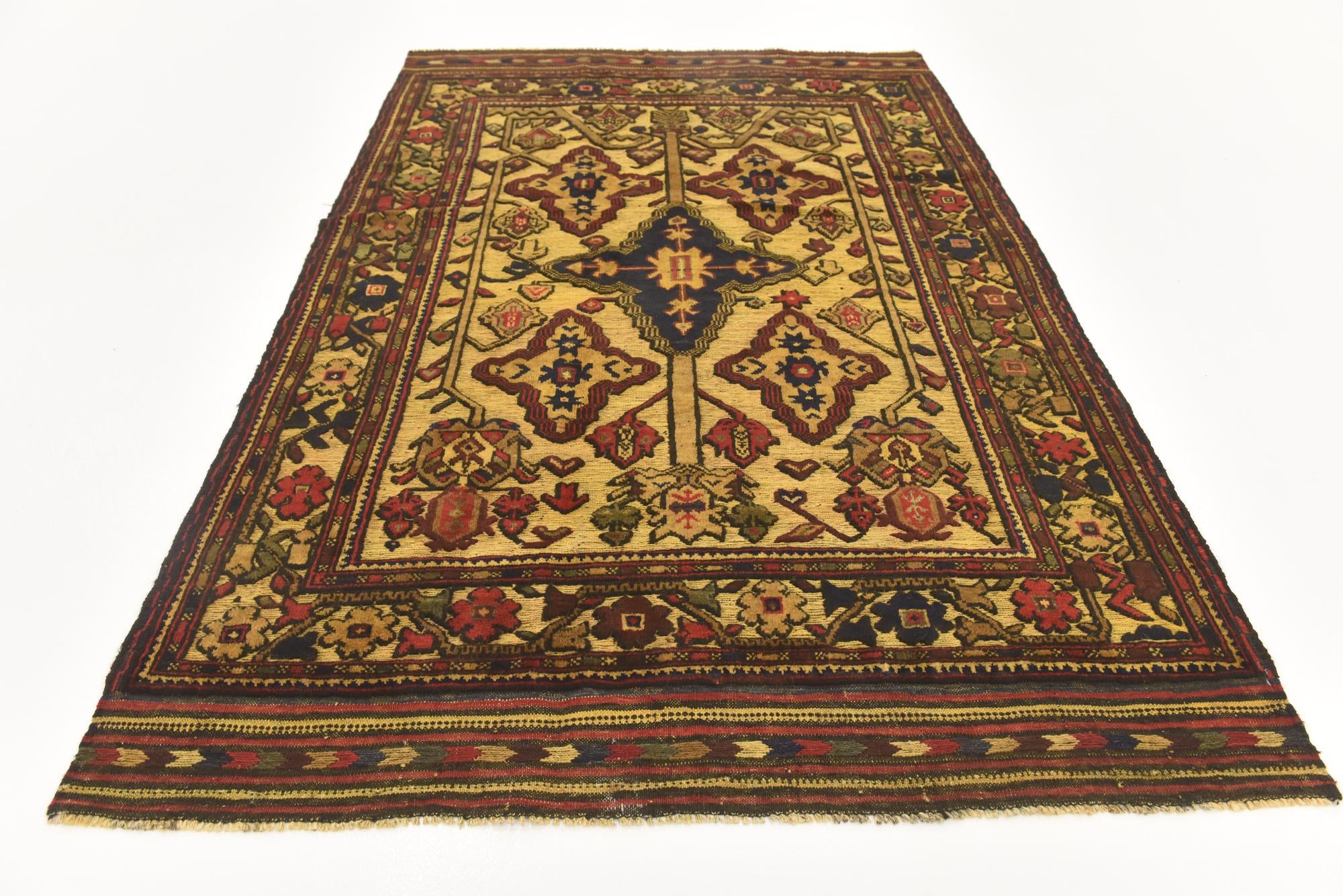 3' 11 x 6' 3 Hand Knotted Sumak Wool Rug