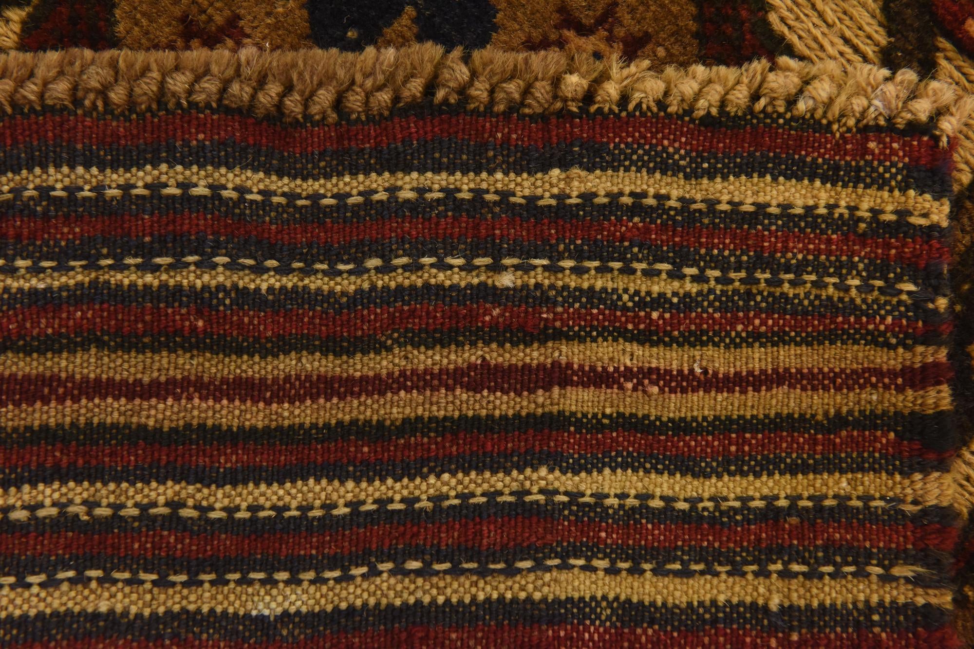 4' 3 x 6' 1 Hand Knotted Sumak Wool Rug