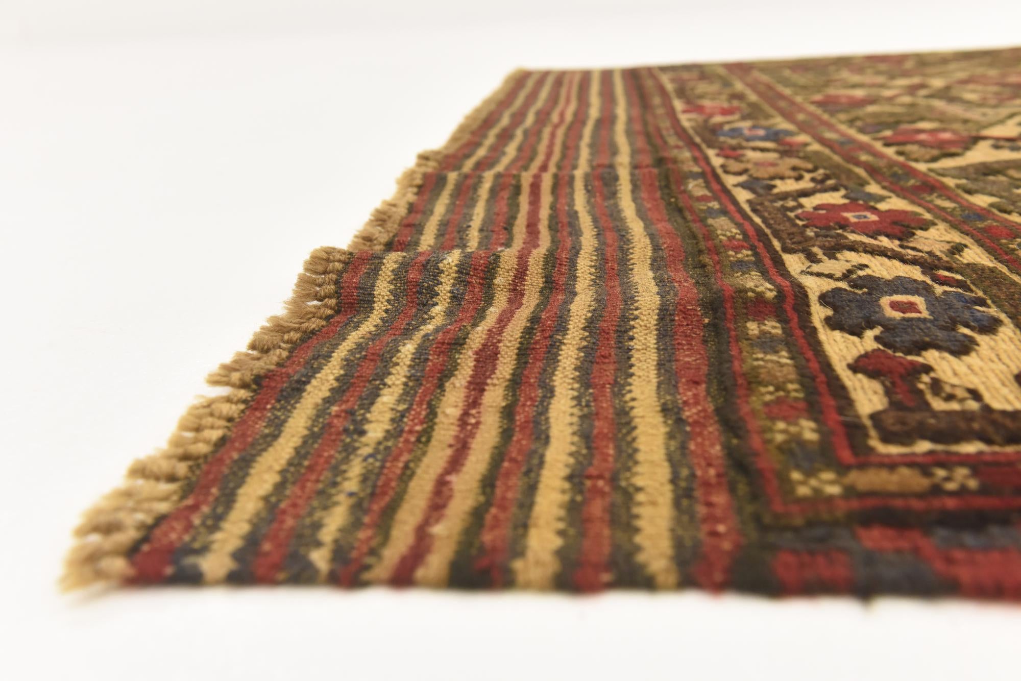 4' 3 x 6' 1 Hand Knotted Sumak Wool Rug