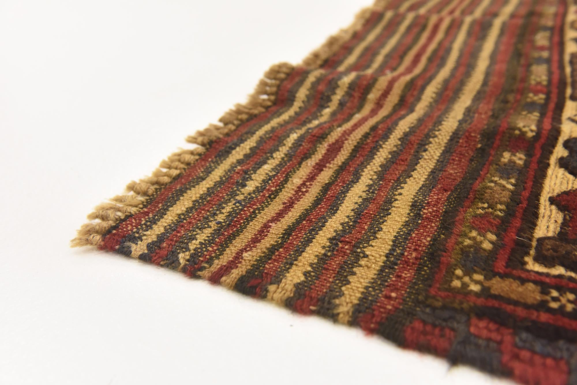 4' 3 x 6' 1 Hand Knotted Sumak Wool Rug