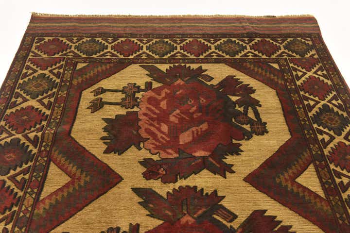 4' 3 x 6' 2 Hand Knotted Sumak Wool Rug