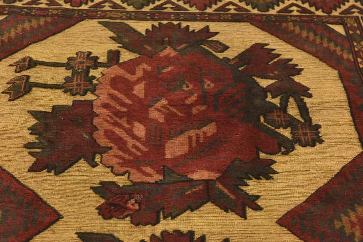 4' 3 x 6' 2 Hand Knotted Sumak Wool Rug