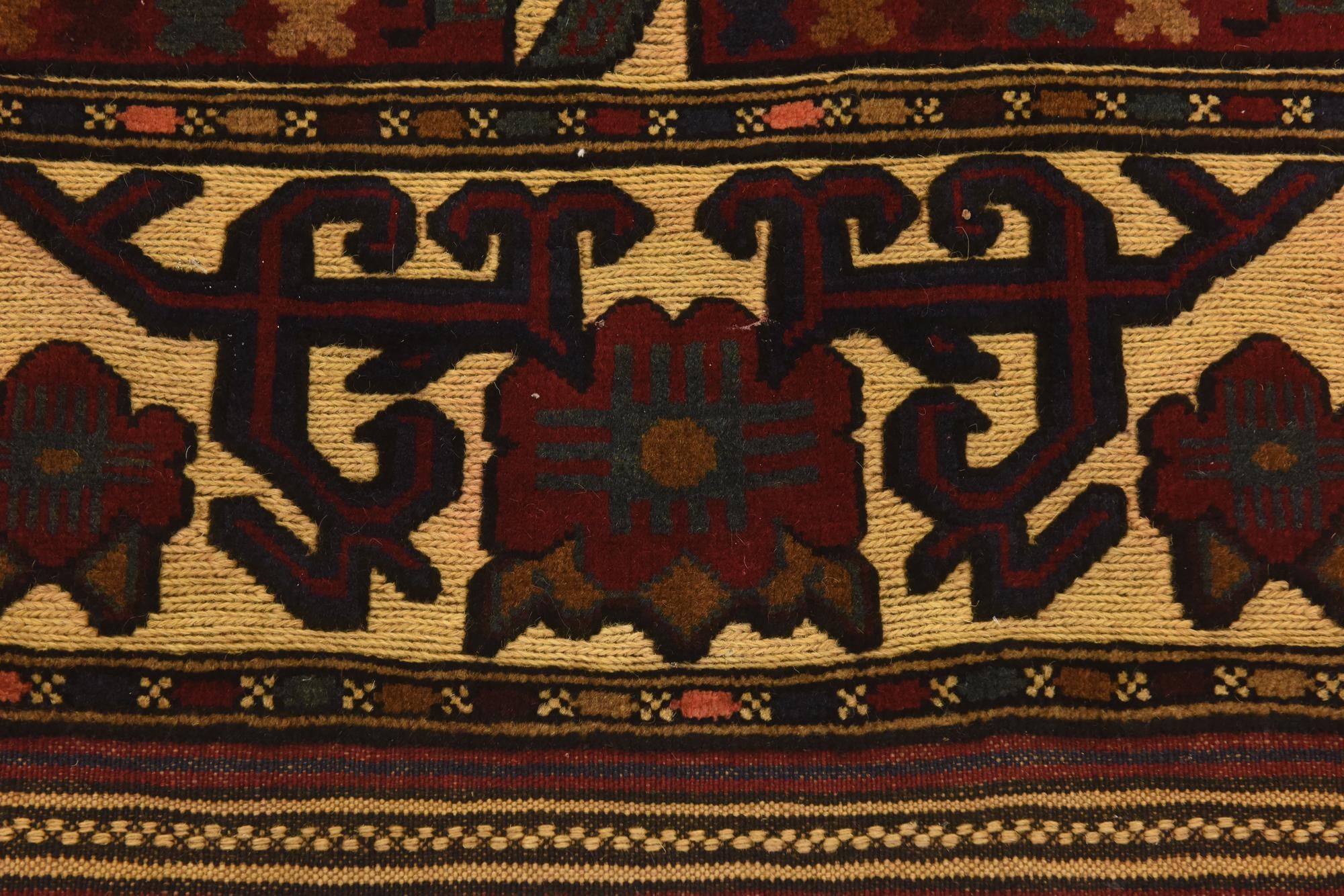 4' x 6' 1 Hand Knotted Sumak Wool Rug