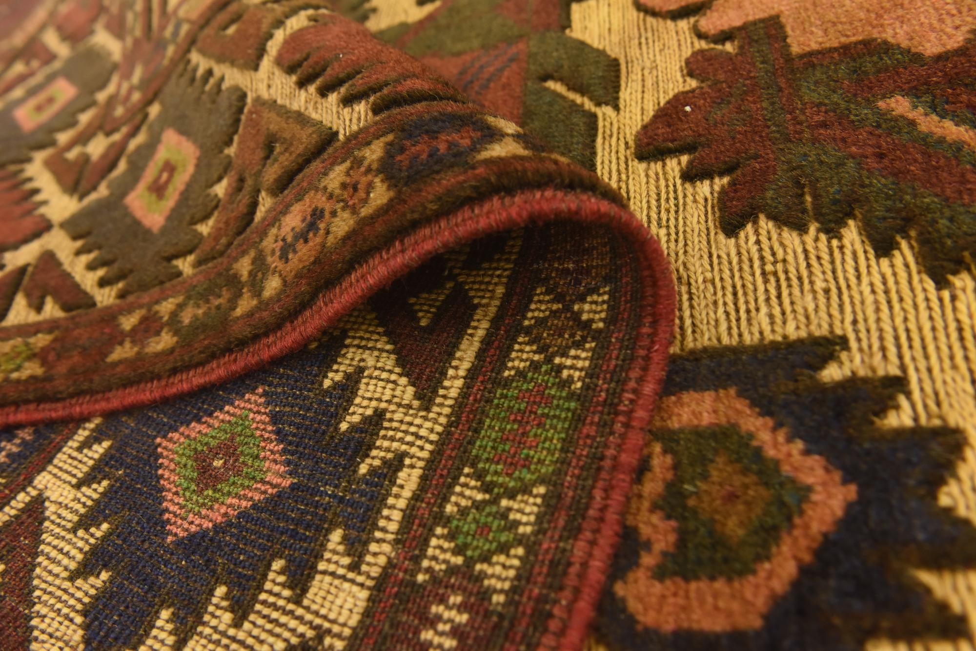 4' 2 x 6' 6 Hand Knotted Sumak Wool Rug