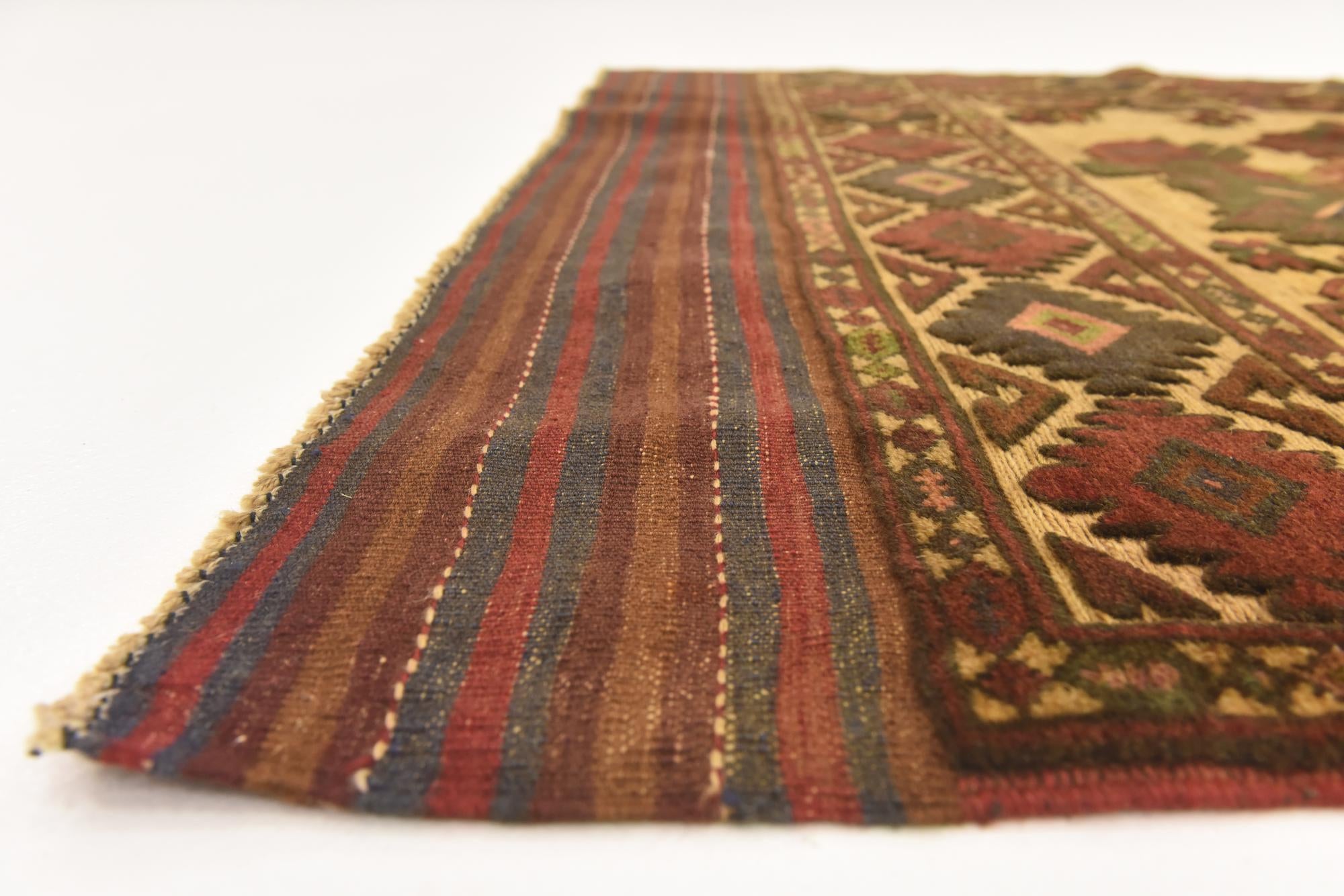 4' 2 x 6' 6 Hand Knotted Sumak Wool Rug