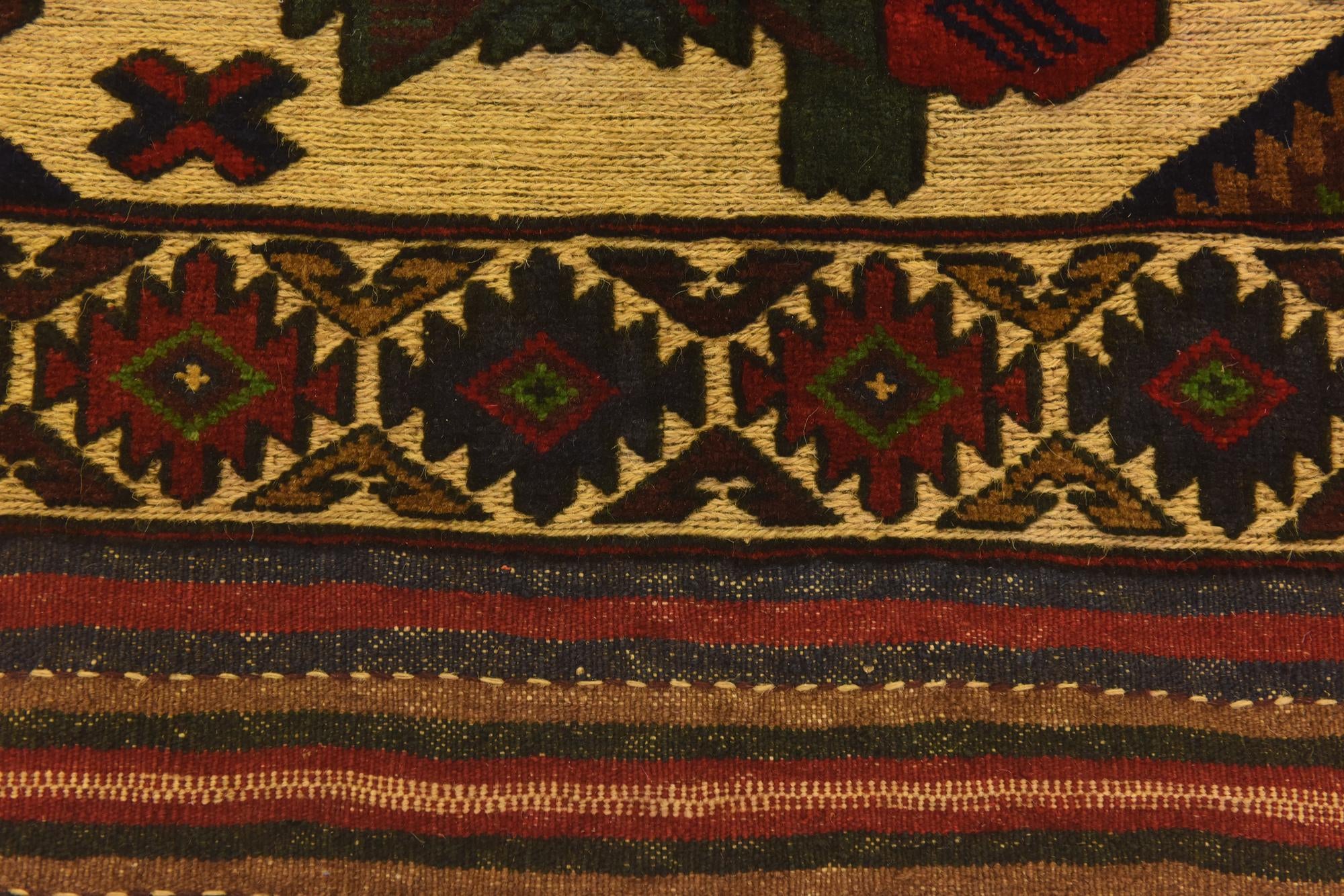 4' 1 x 6' 4 Hand Knotted Sumak Wool Rug